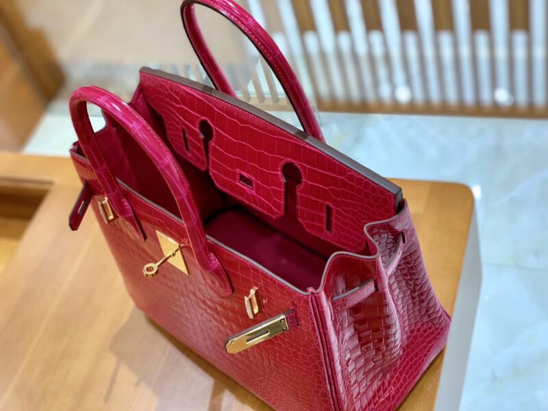 爱马仕 Birkin 30 极致粉 金扣 湾鳄 一级皮 全手工缝制 - Image 2