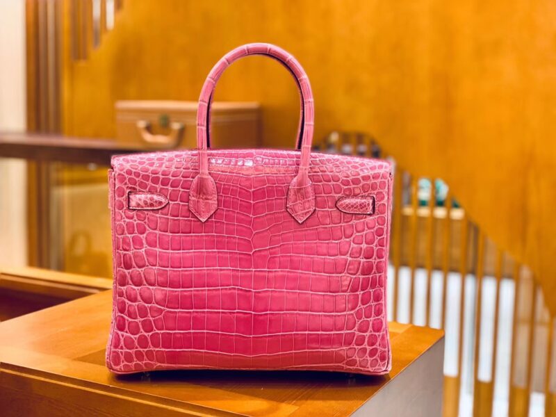 爱马仕 Birkin 铂金包 桃红色 尼罗鳄 30cm - Image 2