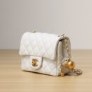 Chanel CF系列方胖子金球包白色XS免检版