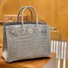 爱马仕 Birkin 35cm 巴黎灰 银扣 一级皮 尼罗鳄鱼皮 臻品级别