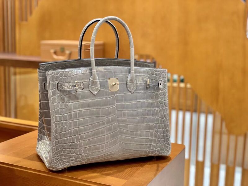 爱马仕 Birkin 35cm 巴黎灰 银扣 一级皮 尼罗鳄鱼皮 臻品级别 - Image 2