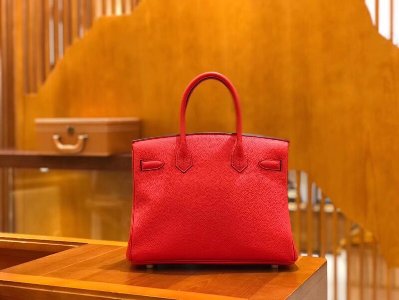 爱马仕 Birkin 30cm 大红色 Togo小牛皮 金扣 原版蜜蜡线 顶级手工缝制 - Image 3