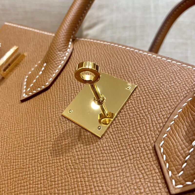 爱马仕 Birkin 铂金包 金棕色 掌纹牛皮 金扣 30cm 高订版本 - Image 7