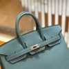 爱马仕 Birkin 25cm 青天蓝 Togo小牛皮 银扣 原版蜜蜡线 顶级手工缝制