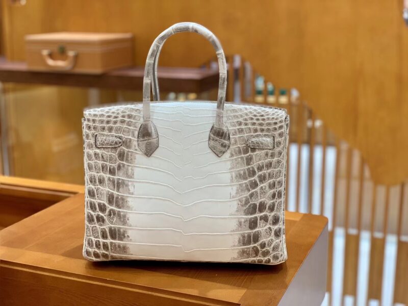 爱马仕 Birkin 铂金包 喜马拉雅 浅色 特级品质 一级皮 尼罗鳄鱼皮 银扣 25cm - Image 5