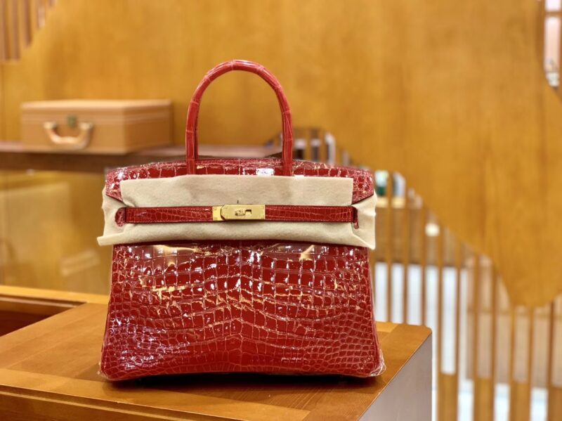 爱马仕 Birkin 铂金包 法拉利红 一级皮 尼罗鳄鱼皮 臻品级别 金扣 30cm