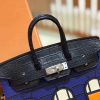 爱马仕 Birkin 20cm 限量版小房子 宝蓝色 Epsom拼鳄鱼皮 顶级全手缝工序