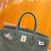 爱马仕 Birkin 30cm togo牛皮 杏仁绿 银扣 全手工缝制