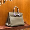 爱马仕 Birkin 铂金包 斑鸠灰 小牛皮 银扣 40cm 男士首选
