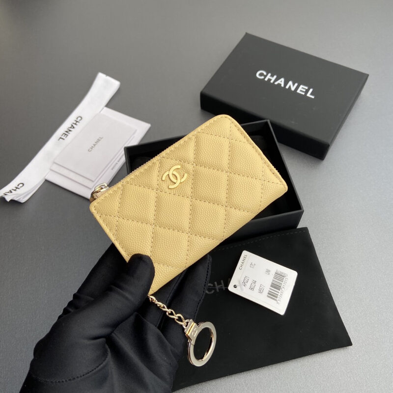 Chanel AP0223零钱包黄色鱼子酱金扣免检版 - Image 5