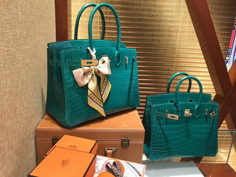 爱马仕 Birkin铂金包 翡翠绿 一级皮 尼罗鳄鱼 进口原料 顶级手缝工艺 25cm - Image 9