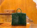 爱马仕 Birkin 25cm 祖母绿 进口一级尼罗鳄鱼皮 蜡线 全手工缝制