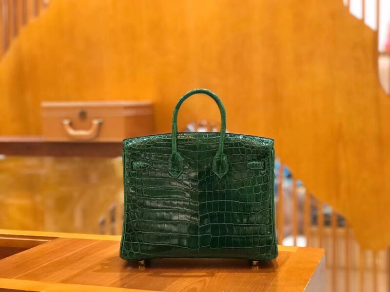 爱马仕 Birkin 25cm 祖母绿 进口一级尼罗鳄鱼皮 蜡线 全手工缝制 - Image 2