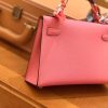 爱马仕 Mini kelly 迷你凯莉 唇膏粉 掌纹小牛皮 全手工缝制 臻品级别 银扣 19cm 现货