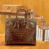 爱马仕 Birkin 25cm 咖啡色 金扣 倒V湾鳄 臻品级别