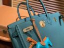 爱马仕 Birkin铂金包 孔雀绿 德国进口小牛皮 顶级品质全手工缝制 金扣 30cm