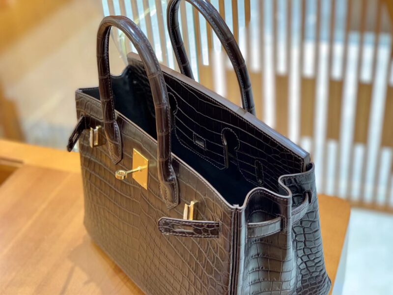 爱马仕 Birkin 30cm 摩卡 金扣 尼罗 雾面 两点 鳄鱼皮 全手工 - Image 2