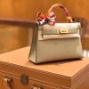 爱马仕 Mini kelly 斑鸠灰 掌纹小牛皮 全手工缝制 臻品级别 19cm 金扣 现货