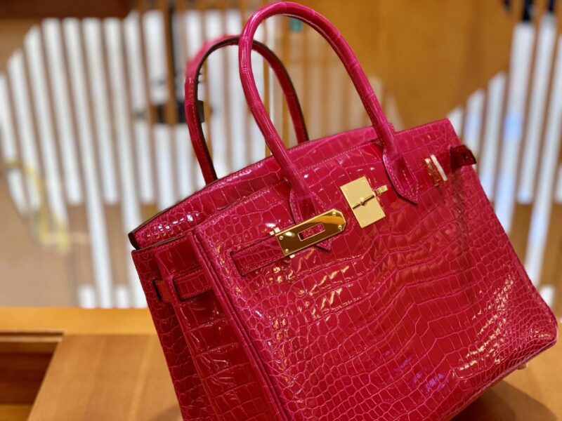 爱马仕 Birkin 30 极致粉 金扣 湾鳄 一级皮 全手工缝制 - Image 3
