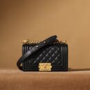 Chanel LeBoy黑色口盖包S免检版