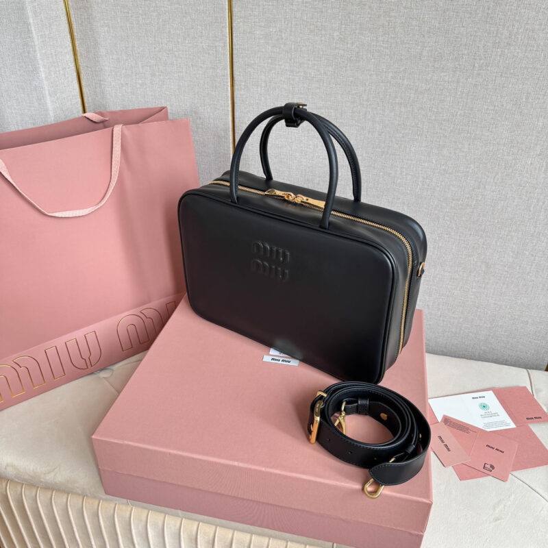 miumiu*5BB17长肩带公文包黑色免检版 - Image 3