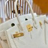 爱马仕 Birkin 30cm 奶昔白 银扣 德国进口togo 牛皮 全手工缝制