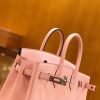 爱马仕 Birkin 25cm Swift牛皮 Q粉 银扣 原版蜜蜡线 顶级手工缝制