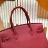 269758a2cb71b5f.jpg 爱马仕 Birkin 30cm 石榴红 Togo小牛皮 银扣 原版蜜蜡线 顶级手工缝制