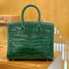 爱马仕 Birkin 铂金包 孔雀绿 一级皮 尼罗鳄鱼皮 臻品级别 金扣 30cm