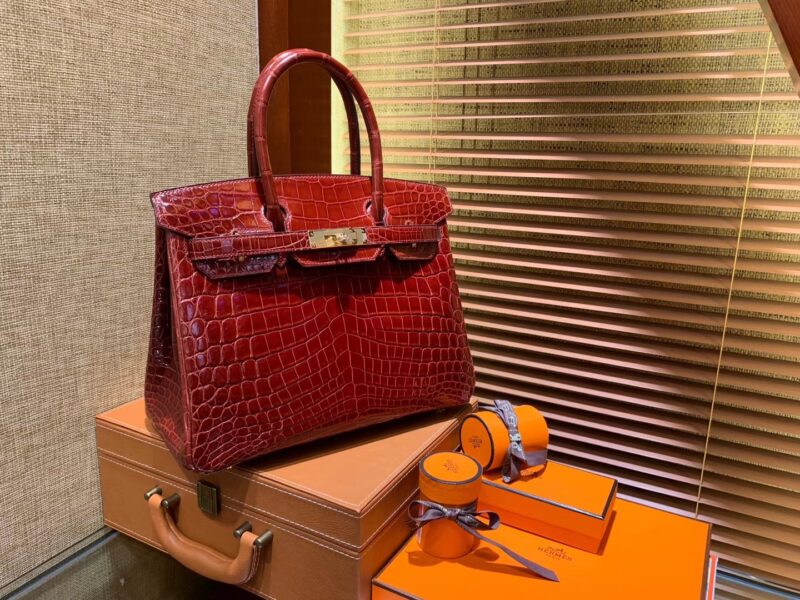 爱马仕 Birkin铂金包 板栗棕 一级皮 尼罗鳄鱼 进口原料 顶级手缝工艺 30cm - Image 9