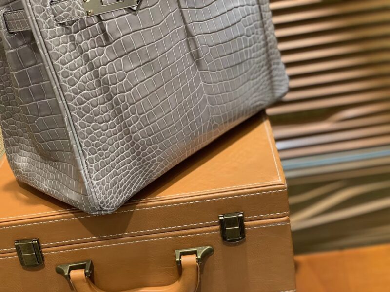 爱马仕 Birkin 30cm 巴黎灰 组合 一级湾鳄 鳄鱼皮 臻品级别 - Image 5