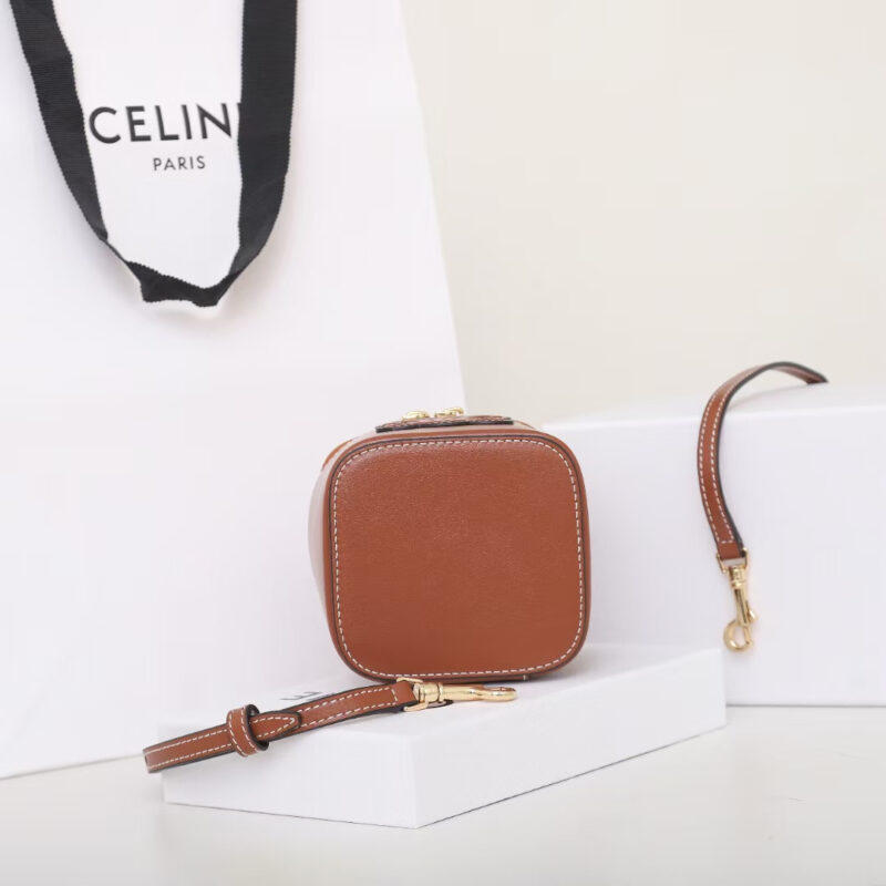 Celine*Triomphe系列手提袋10J762棕色免检版 - Image 4