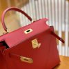 爱马仕 Kelly 28cm 中国红 金扣 Epsom掌纹牛皮 全手工缝制 臻品级别