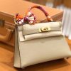 爱马仕 Mini kelly 斑鸠灰 掌纹小牛皮 全手工缝制 臻品级别 19cm 金扣 现货