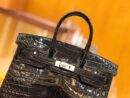 爱马仕 Birkin 25cm 经典黑 尼罗鳄鱼皮 银扣 原版蜜蜡线 顶级手缝 现货