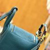 爱马仕 Lindy 18cm 靛蓝色 金扣 全手工缝制