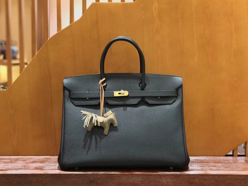 爱马仕 Birkin 铂金包 经典黑 小牛皮 银扣 40cm 男士首选 - Image 4