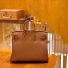 爱马仕 Birkin Touch 25cm 焦糖 金棕 金扣 哑光鳄鱼皮 拼小牛皮 新货