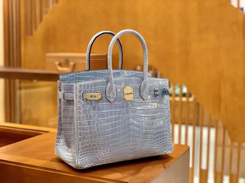 爱马仕 Birkin 30cm 北方蓝 银扣 一级皮 尼罗鳄鱼皮 臻品级别 - Image 2