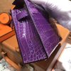 爱马仕 MiniKelly 迷你凯莉 梦幻紫 一级美洲鳄鱼皮 顶级手缝蜡线 金扣 19cm 2代