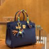 爱马仕 Birkin 30 鸵鸟皮 深海蓝 金扣 全手工缝制