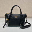 Prada*VitelloDino系列手提斜挎包1BA111黑色免检版