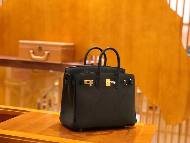 爱马仕 Birkin 25cm swift 牛皮 经典黑 金扣 全手工缝制 - Image 2