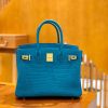 爱马仕 Birkin 30cm 伊滋密迩蓝 金扣 尼罗 雾面 两点 鳄鱼皮 全手工