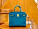 爱马仕 Birkin 30cm 伊滋密迩蓝 金扣 尼罗 雾面 两点 鳄鱼皮 全手工