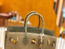 爱马仕 Birkin Touch 25cm 斑鸠灰 鳄鱼皮拼牛皮 全手工缝制
