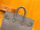 爱马仕 新增现货 Birkin 25cm 玛瑙灰 南非KK级鸵鸟皮 金扣 原版蜜蜡线 顶级手工缝制