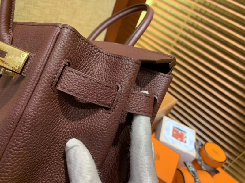 爱马仕 Birkin铂金包 爱马仕红 德国togo小牛皮 原版蜜蜡线 顶级手缝 金扣 30cm - Image 2