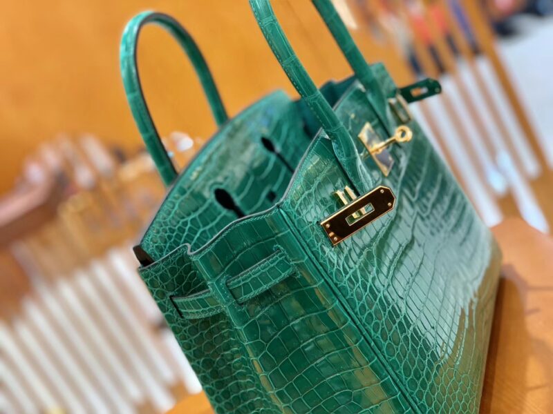 爱马仕 Birkin 30 翡翠绿 金扣 湾鳄 一级皮 - Image 2
