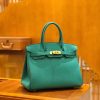 爱马仕 Birkin 30cm 丝绒绿 Togo小牛皮 金扣 原版蜜蜡线 顶级手工缝制